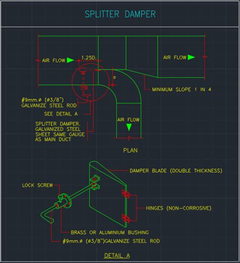 Splitter Damper Cad Block And Typical Drawing