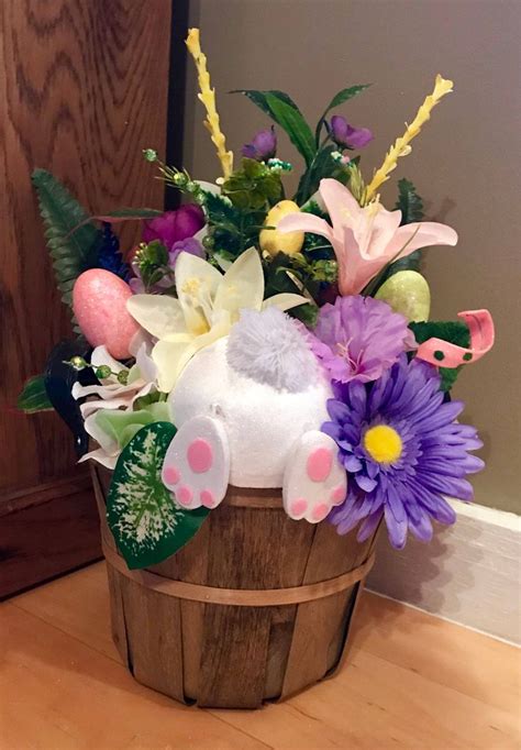 Easter Bunny Basket Decor Easter Arrangement Bunny Butt Etsy Easter