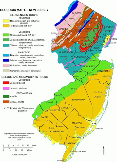 Njdep New Jersey Geological Survey Geologic Map Of New Jersey