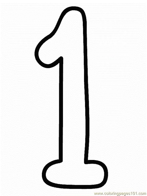 1(1) Coloring Page - Free Numbers Coloring Pages : ColoringPages101.com