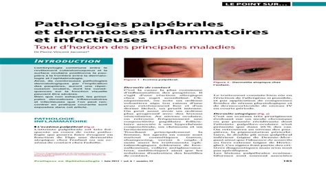 Pathologies Palpébrales Et Dermatoses Inflammatoires Et · Le Zona