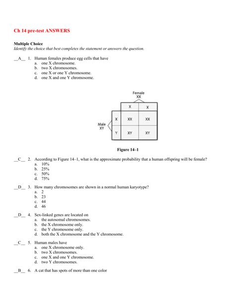 A) my 14.1 human heredity notes page 1 & human heredity powerpoint. Ch 14 pre-test ANSWERS