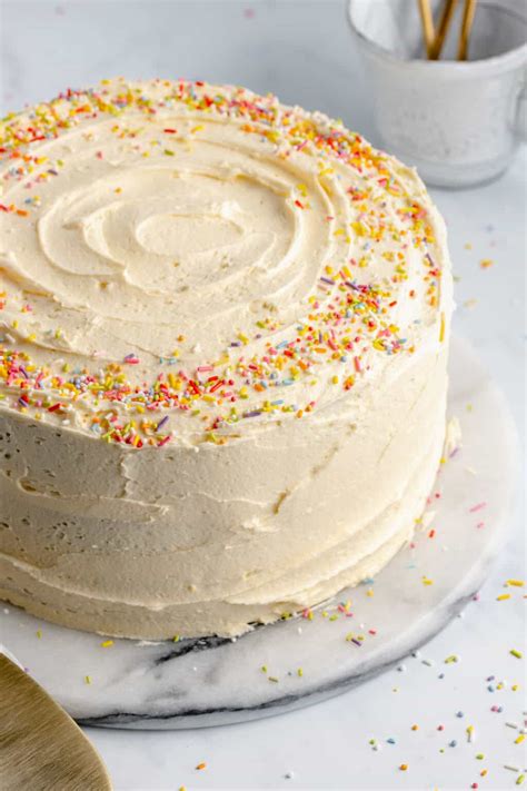 Vegan Vanilla Cake Double Layer Cake Recipe With Buttercream Frosting