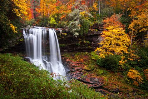 Autumn At Dry Falls Highlands Nc Waterfalls Photograph By Dave Allen