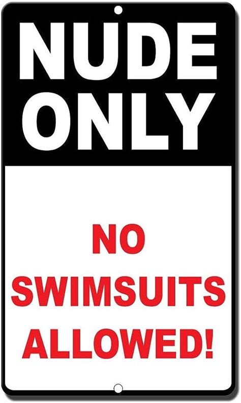 Amazon Great Tin Sign Aluminum 12x16inches Nude Only No Swimsuits