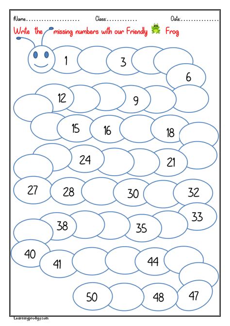 Missing Numbers 1 50 Worksheet Missing Numbers 1 50 Worksheet