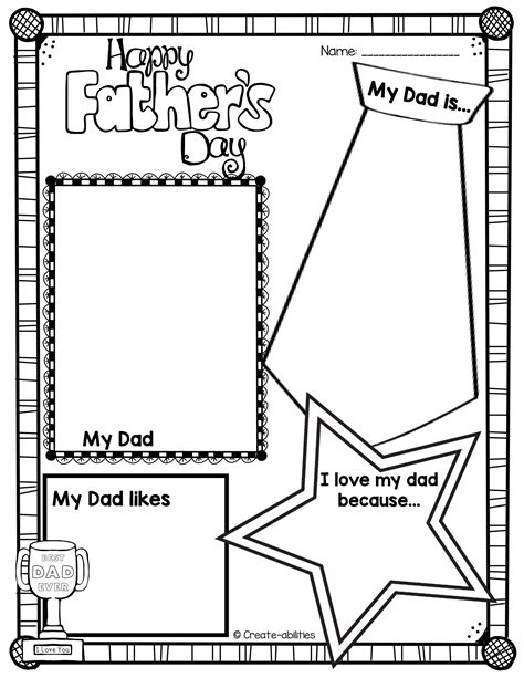 Fathers Day Worksheets For Kindergarten