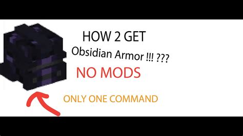 How To Get Obsidian Armor With No Mods Check Des Only One Command
