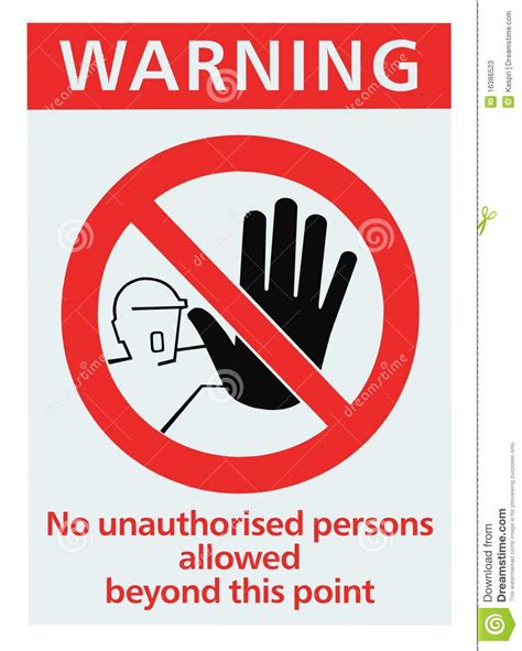 No Unauthorised Persons Allowed Sign Isolated Stock Photos Image