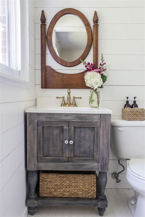 Today, you'll find bathroom vanity tops made of everything from laminate to natural quartz or granite. Can't Find The Perfect Farmhouse Bathroom Vanity? DIY IT ...