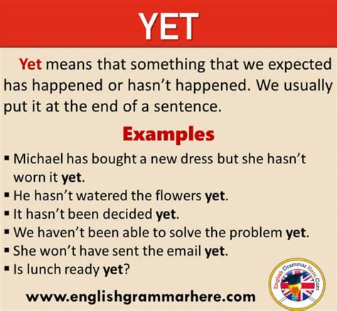 How To Use Yet In English Definition And Example Sentences English