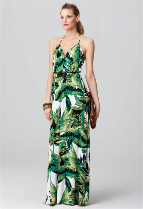 banana leaf print dress fashion trendy dresses printed halter dress
