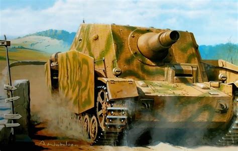 Wallpaper War Art Tank Ww2 German Tank Assault Tank For Mobile And