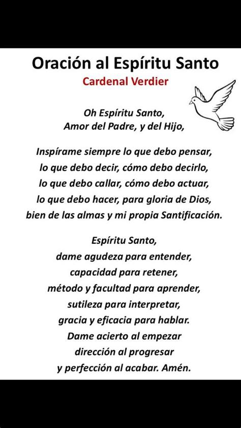Ven espíritu santo, envía tu luz desde el cielo. Oracion al Espiritu Santo | afirmaciones y oraciones ...