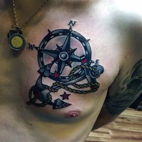 40 Anchor Chest Tattoo Designs For Men Nautical Ideas