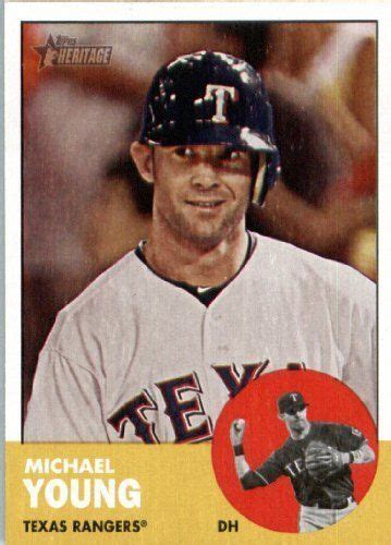 2012 Topps Heritage 373 Michael Young Texas Rangers Mlb Trading