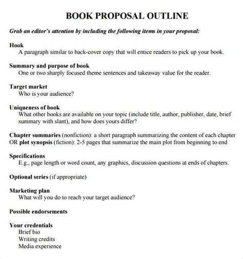 Free 7 Useful Book Outline Templates In Pdf Ms Word
