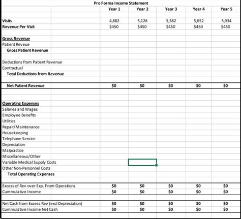 5 Year Pro Forma Template Excel Hq Printable Documents