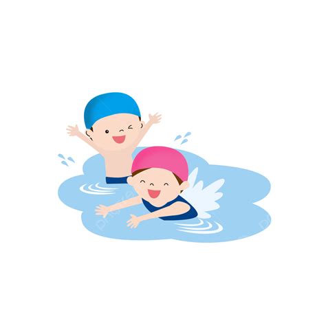 Children Swimming Png Image Cartoon Children S Swimming Vector Girl