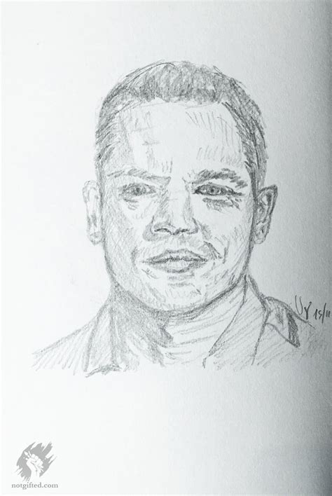 Matt Damon Drawing NotGifted
