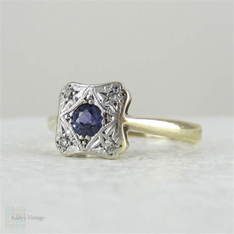 Stone cz cubic zirconia crystal gemstone gem quartz rhinestone style:band jewelry. Vintage Sapphire & Diamond Engagement Ring. Blue Sapphire Set in Square Shaped Platinum Topped ...