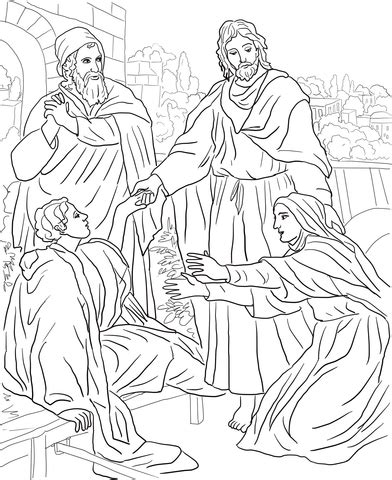 This event would reveal jesus' power over death and strengthen the resolve of those wanting to kill jesus, but the circumstances. Jesus Raises Widow's Son coloring page | SuperColoring.com