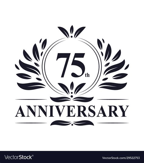 75th Anniversary Logo 75 Years Celebration Vector Image