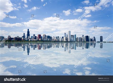 Panoramic View Chicago City Waterfront Skyline Stock Photo 50824225