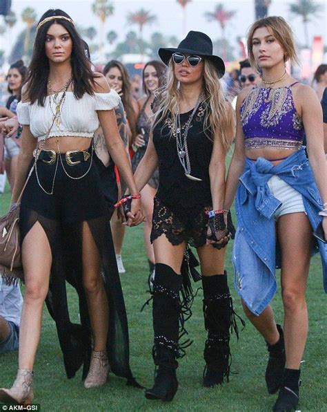Kendall Jenner Parties With Fergie And Hailey Baldwin At Coachella