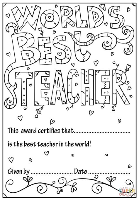 Teacher Appreciation Worksheets For Students