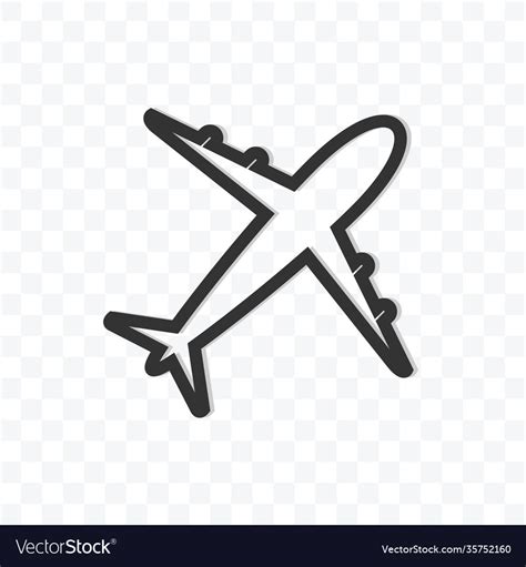 Airplane Icon Isolated On Transparent Background Vector Image