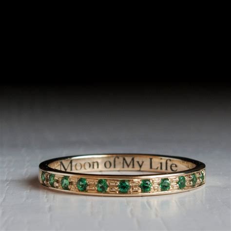 Gold Emerald Half Eternity Ring — Moon Of My Life 95