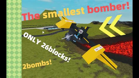 Roblox Plane Crazy Easy And Smallest Bomber Tutorial 25 Blocks Youtube