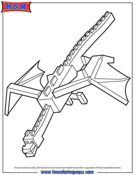Minecraft Dragon Colouring Pages