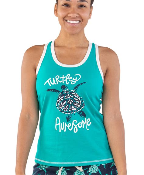 Turtley Awesome Turtle Womens Tank Top Lazyone