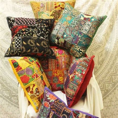 Indian Bohemian Pillow Cover Decorative Throw Pillow Boho Accent Pillow
