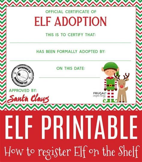 Elf twister printable by frugal coupon living. Elf on the Shelf Adoption Certificate (With images ...