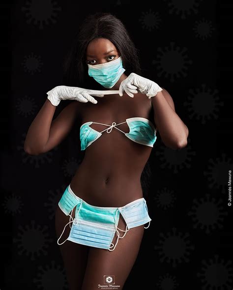 African Model Poses In Bikini Made From Face Mask For A ‘fight Covid 19