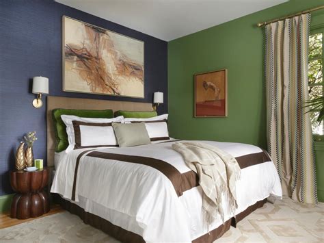 Transitional Master Bedroom With Blue Accent Wall Hgtv