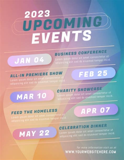 Copy Of Upcoming Events Flyer Postermywall
