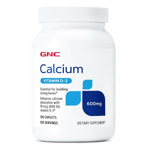 Gnc Calcium Plus Vitamin D3 120 Tablets 600 Mg Calcium And 400 Iu