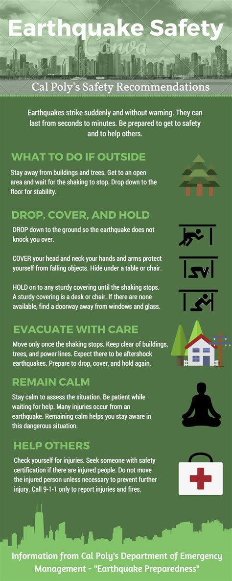 Earthquake Safety | Earthquake safety, Earthquake emergency preparedness, What to do outside