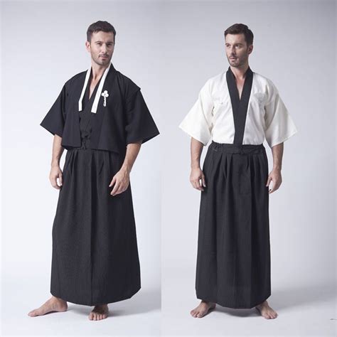 Japanese Suit Men Kimono Robe Yukata Samurai Clothing Karate Costume