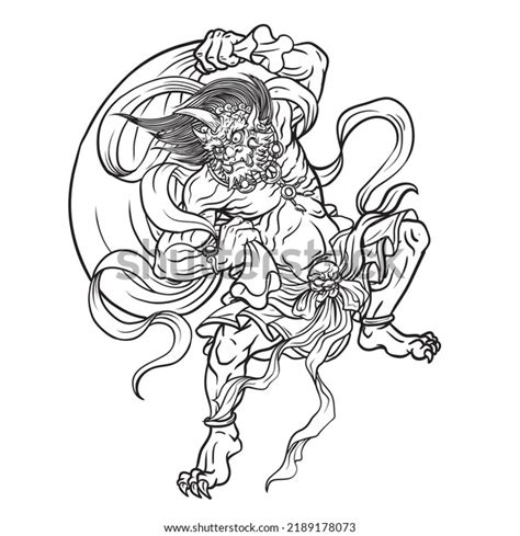 Fujin Wind God Japan Vector Illustrationjapanese Stock Vector Royalty