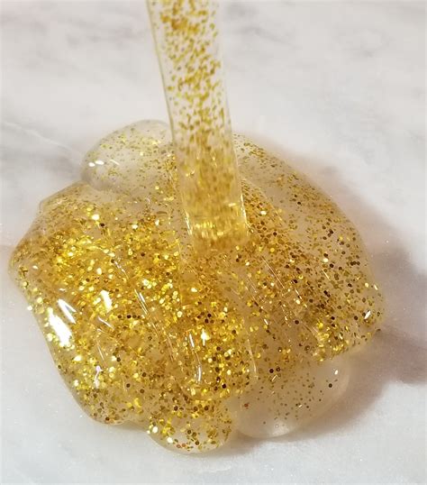 Golden Glitter Clear Slimeslime Free Shippingcheap Etsy