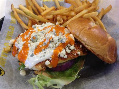 I had a chicken sandwich that was pretty good. Buffalo Blue Grilled Chicken Sandwich (chicken substituted ...