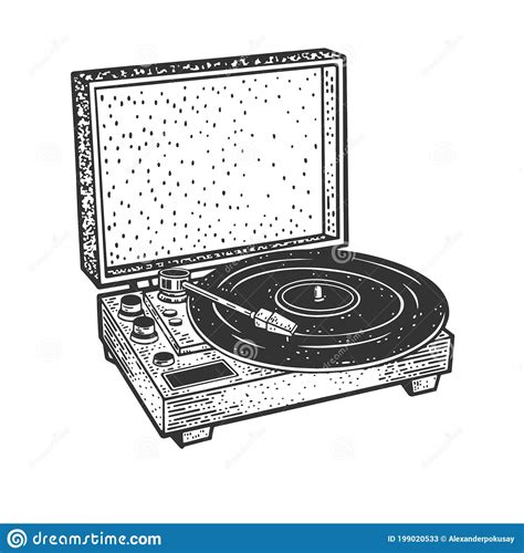 Turntable Record Player Sketch Vector Illustration Stock Vector
