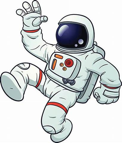 Astronaut Space Floating Illustrations Clip Cartoon Vector