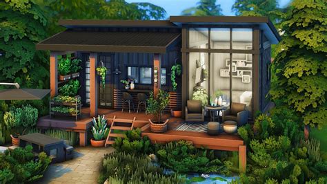 Forest Tiny Home No Cc The Sims 4 Speedbuild Youtube