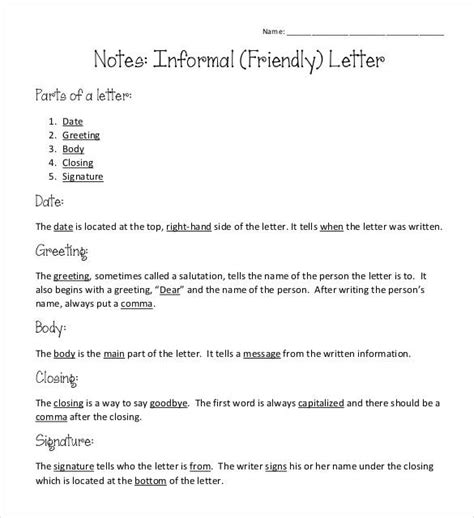 friendly letter templates    premium